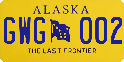 AK license plate GWG002