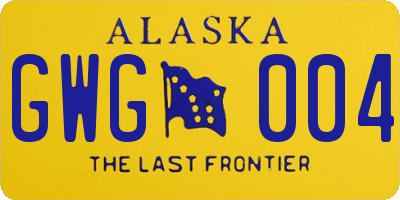 AK license plate GWG004