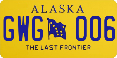 AK license plate GWG006