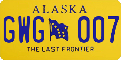 AK license plate GWG007