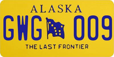 AK license plate GWG009