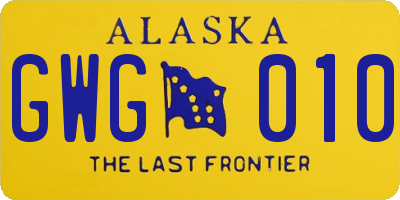 AK license plate GWG010