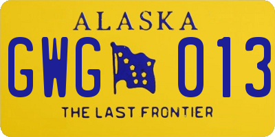 AK license plate GWG013