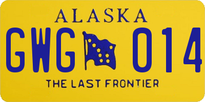 AK license plate GWG014