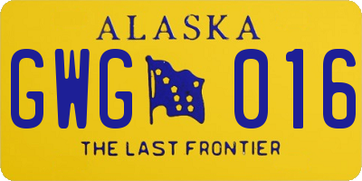 AK license plate GWG016