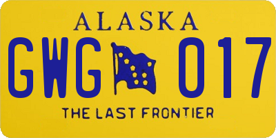 AK license plate GWG017