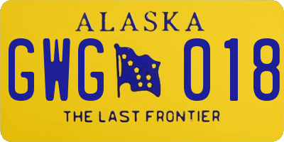 AK license plate GWG018