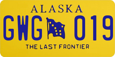 AK license plate GWG019