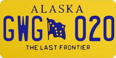 AK license plate GWG020