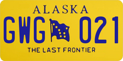 AK license plate GWG021