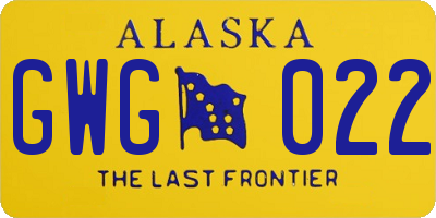 AK license plate GWG022