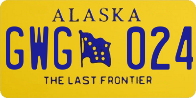 AK license plate GWG024