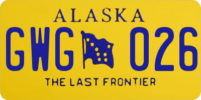 AK license plate GWG026