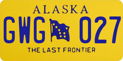 AK license plate GWG027