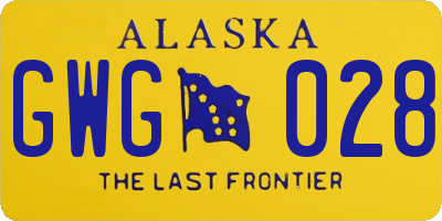 AK license plate GWG028