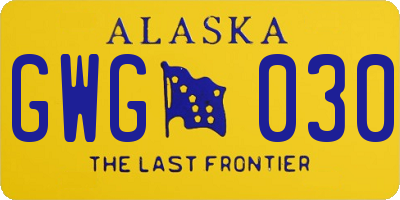 AK license plate GWG030