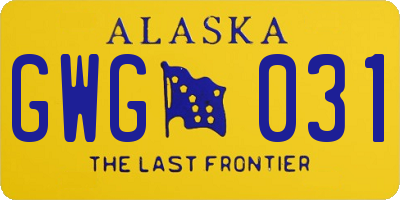 AK license plate GWG031