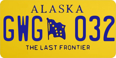 AK license plate GWG032