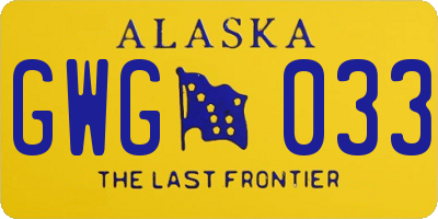 AK license plate GWG033