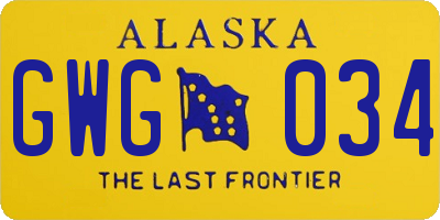 AK license plate GWG034