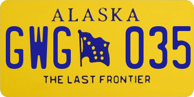 AK license plate GWG035