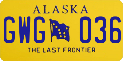 AK license plate GWG036