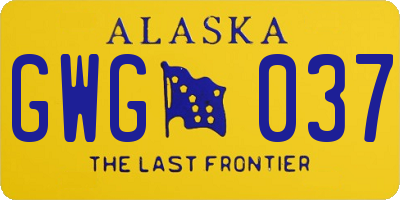 AK license plate GWG037