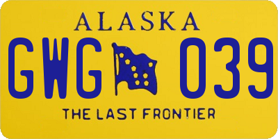 AK license plate GWG039