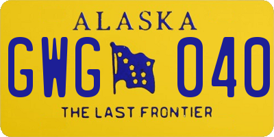 AK license plate GWG040