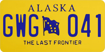 AK license plate GWG041