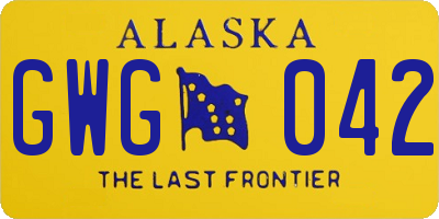 AK license plate GWG042