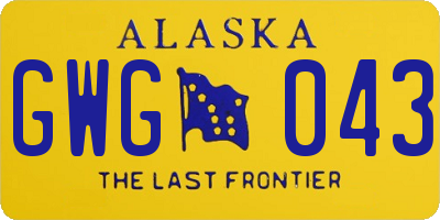 AK license plate GWG043