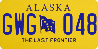 AK license plate GWG048