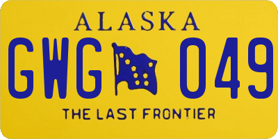 AK license plate GWG049