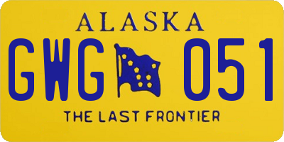 AK license plate GWG051