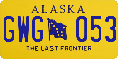 AK license plate GWG053