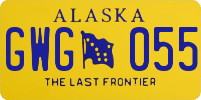 AK license plate GWG055