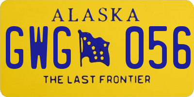 AK license plate GWG056