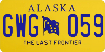 AK license plate GWG059