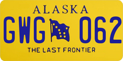 AK license plate GWG062