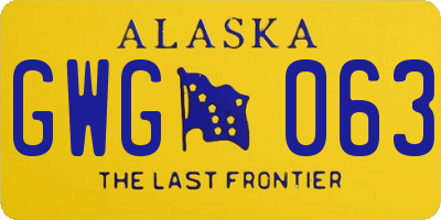 AK license plate GWG063