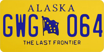 AK license plate GWG064