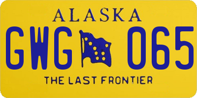 AK license plate GWG065