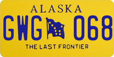 AK license plate GWG068