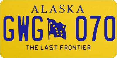 AK license plate GWG070