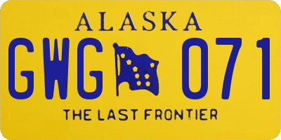 AK license plate GWG071