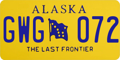 AK license plate GWG072