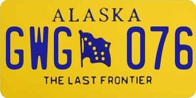 AK license plate GWG076