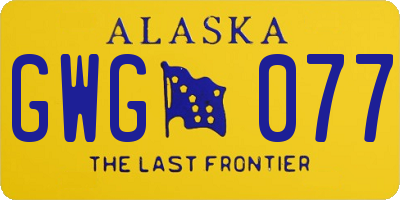 AK license plate GWG077