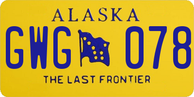 AK license plate GWG078